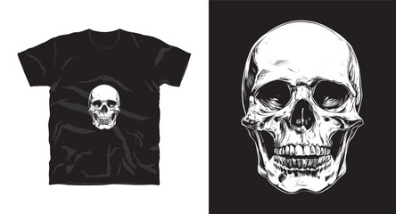 Vintage skull head t-shirt design print