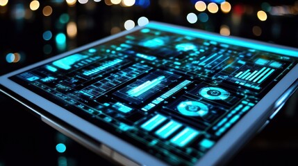 Night City Tablet Interface