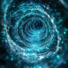 Glowing Energy Swirl in a Mystical Cosmic Tunnel of Light