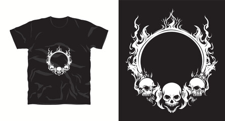 Vintage skull head t-shirt design print