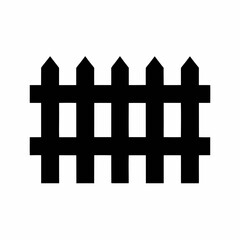 Obraz premium Simple Wooden Fence silhouette Vector Illustration.