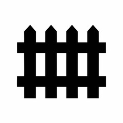 Obraz premium Simple Wooden Fence silhouette Vector Illustration.
