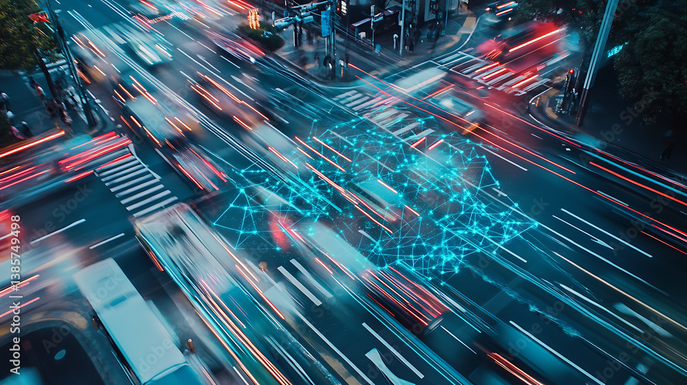 Poster an ai powered system enhancing traffic management by analyzing real time vehicle and pedestrian move