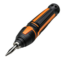 Precision Screwdriver Tool Black Orange Handle Repair DIY isolated on transparent background