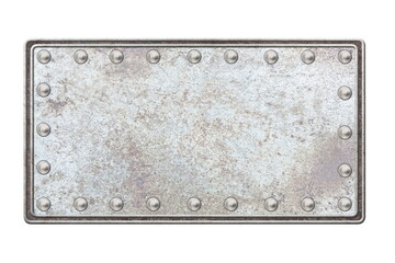 vintage metal frame with empty area isolated on white