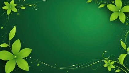 Floral design background with elegant greenery and fresh nature elements