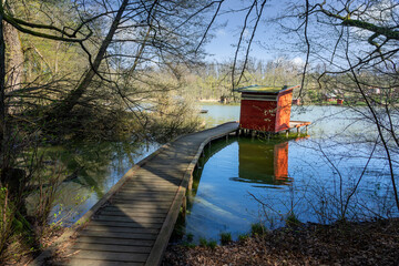 szajk fishing lakes in hungary with fishing huts on the water