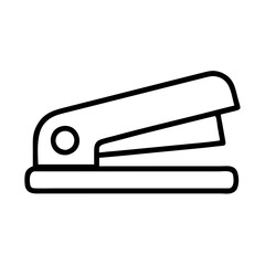 Stapler outline vector icon for office supplies and stationery to fasten paper sheets together tool design