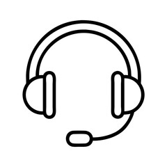 Headset with microphone vector icon for call center support and customer service professionals isolated