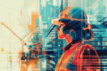 Heavy-duty industrial engineers stand in a pipeline manufacturing facility using digital tablet computers for the construction of products to transport oil, gas and fuel.