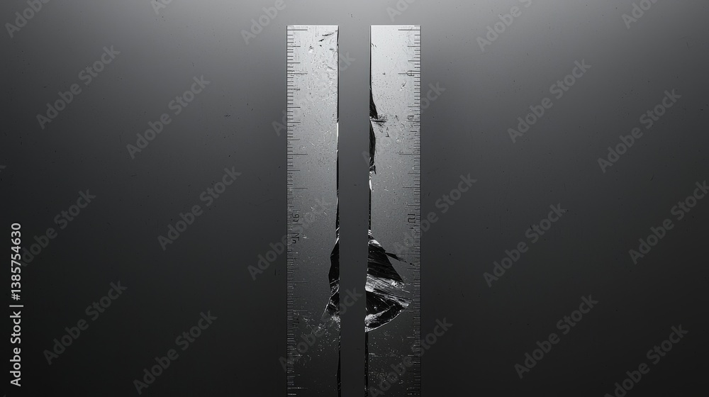 Poster a visual representation of a split surface showcasing depth.