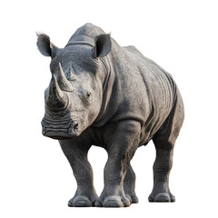 Obraz premium Close-Up of a White Rhinoceros on Transparent Background