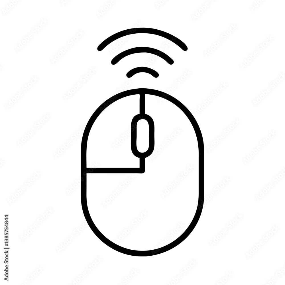 Aufkleber wireless computer mouse vector icon illustration for graphic design and web design element concept i