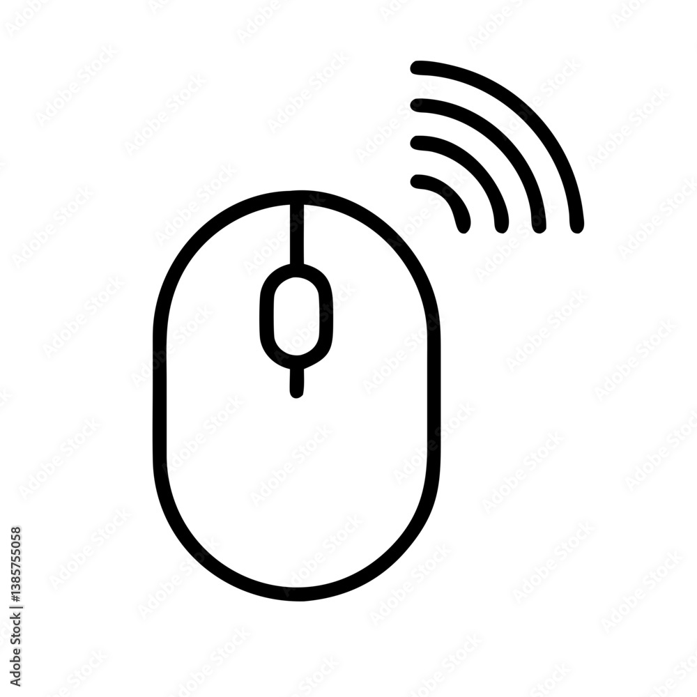 Poster wireless computer mouse vector icon illustration for graphic and web design needs perfect for projec