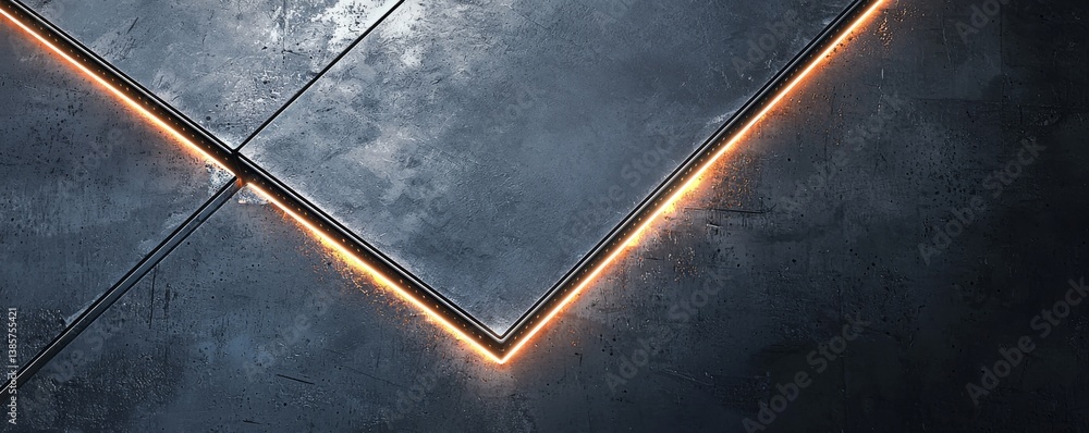 Aufkleber abstract design featuring dark textures and illuminated edges.
