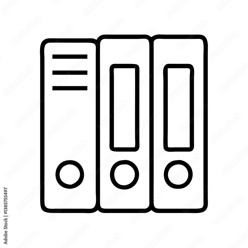 Poster three ring binders vector illustration for document organization and office supply outline icon file