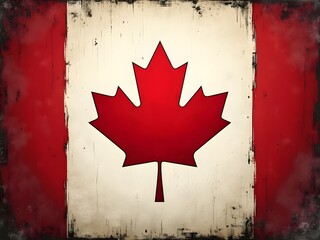 Rustic Canadian flag