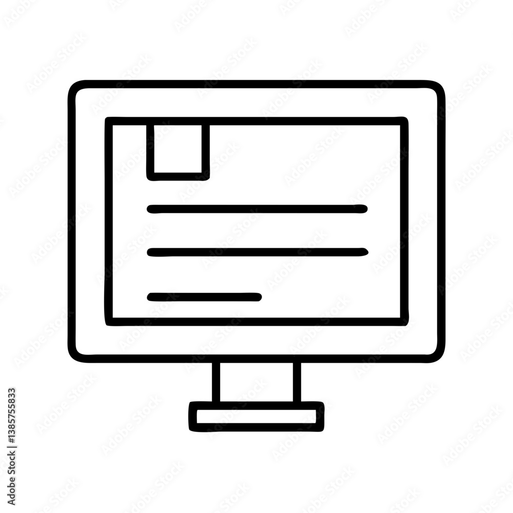 Poster outline computer monitor display vector for graphic design and user interface elements one hundred c