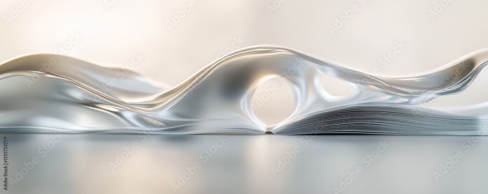Poster abstract wave design created with smooth white fabric textures.