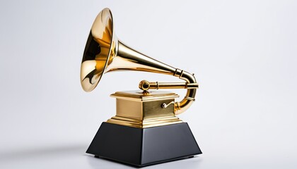 Golden gramophone trophy embodying excellence in musical achievement
