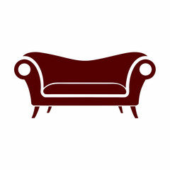 Modern Minimalistic Sofa Vector Illustration.