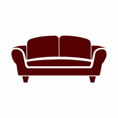Modern Minimalistic Sofa Vector Illustration.
