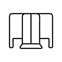 Outline vector illustration of a photo booth event equipment for party and celebration photography 