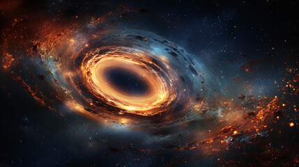 A visually stunning and realistic space photography concept depicting distortions in space and time caused by acceleration, creating an eye-catching and futuristic scene.

