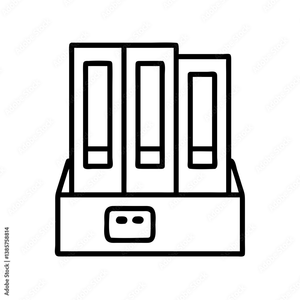 Poster find document storage solutions: organize files with this binder box icon vector illustration design