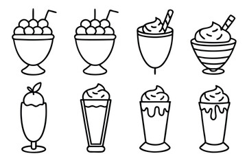 Falooda Line Art Creative Drawing for Artistic Design and Illustration