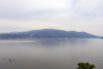 Tranquil Mountain Lake Vista on a Cloudy Day