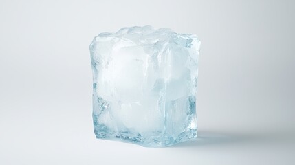 Obraz premium A portable speaker encased in ice, cool blue tones, refreshing concept