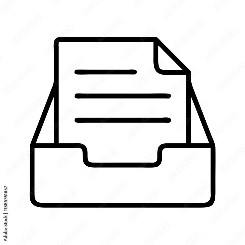Aufkleber inbox document tray icon vector illustration for file management and organization concept design art