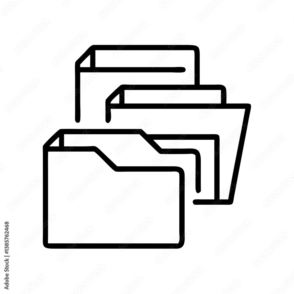 Poster folder file document vector icon for data management and storage organization and archive system use