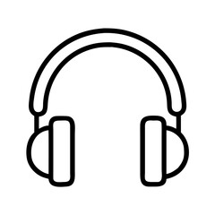 Headphones vector icon illustration for music listening and audio equipment with simple line design for web use