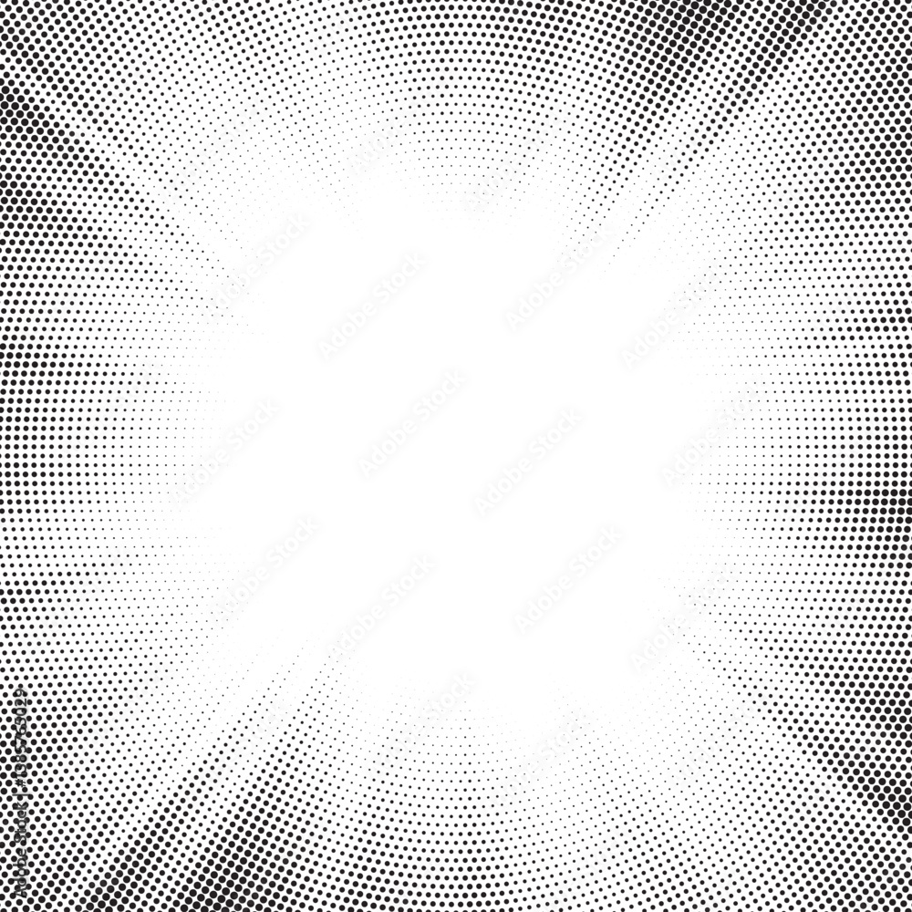 Aufkleber Halftone gradient sun rays pattern. Abstract halftone vector dots background. monochrome dots pattern. Vector background in comic book style with sunburst rays and halftone. Retro pop art design.