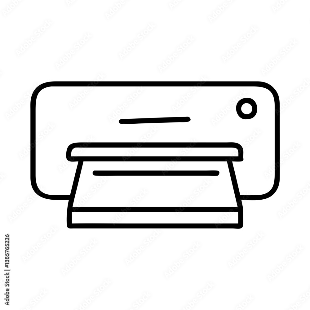 Poster print document from printer machine vector icon for office equipment and printing solutions concept 