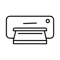 Print document from printer machine vector icon for office equipment and printing solutions concept design