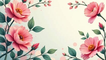 Fototapeta premium Subtle repeating floral motif on a muted backdrop , pattern design, soft