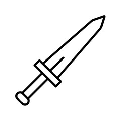 Downloadable sword vector design: outline illustration of medieval weapon for graphic design projects