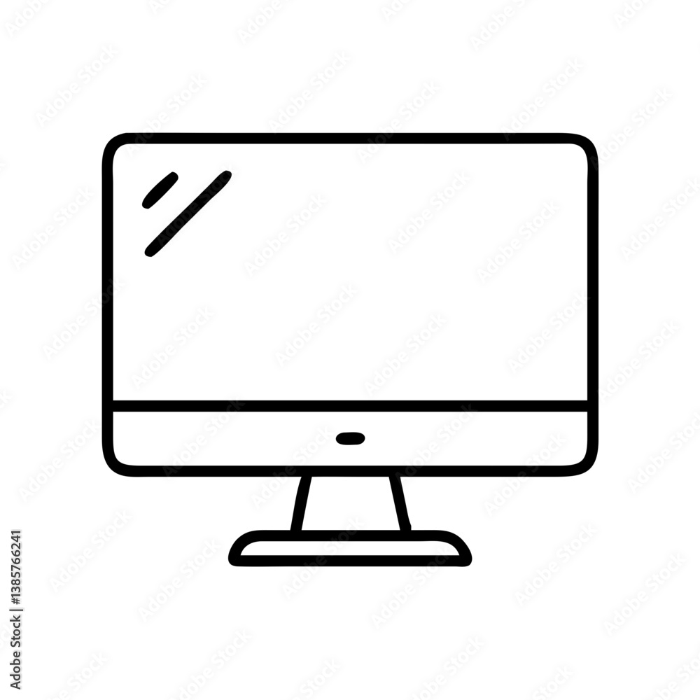 Poster Modern desktop computer monitor vector icon for graphic design and ui design resources and web design projects