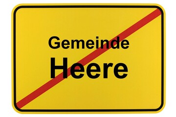 Illustration eines Ortsschildes der Gemeinde Heere in Niedersachsen