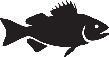 Obraz premium Fish icon vector isolated on white background. Fish icon vector. Fish icon vector