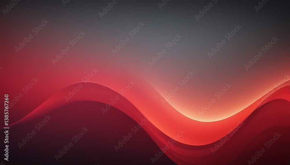 Poster glowing grainy gradient abstract wave on background grey, red. dynamic grainy gradient featuring vib