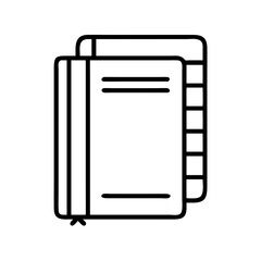 Two books vector illustration for education and reading concept, book icon and notebook design element