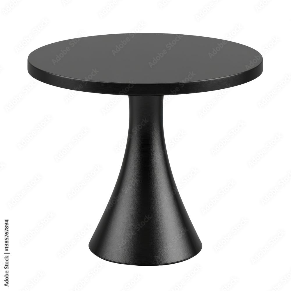Poster sleek black table with a smooth surface and elegant design perfect for modern dining or workspace en