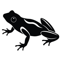 Amphibian silhouette line art vector illustration with a white background, Amphibian Silhouette Vector Perfect for Amphibian Wildlife Art and Design, frog icon silhouette on white background.