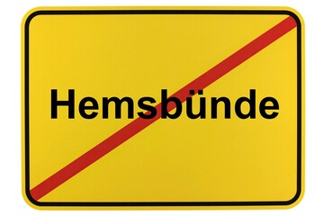 Illustration eines Ortsschildes der Gemeinde Hemsbünde in Niedersachsen