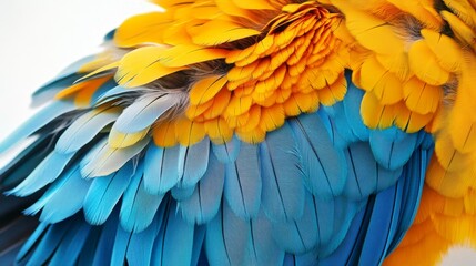 Obraz premium Vibrant feather display of a macaw tropical habitat wildlife photography close-up colorful natural beauty