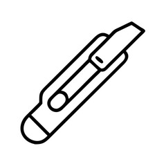Fototapeta premium Utility knife cutter vector icon illustration, retractable blade knife for crafts and diy projects tool